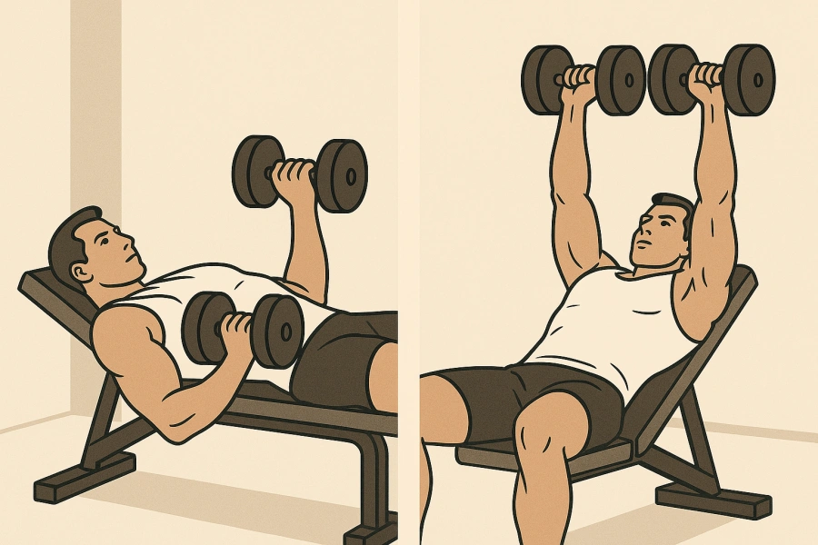 Reverse-Grip Dumbbell Bench Press